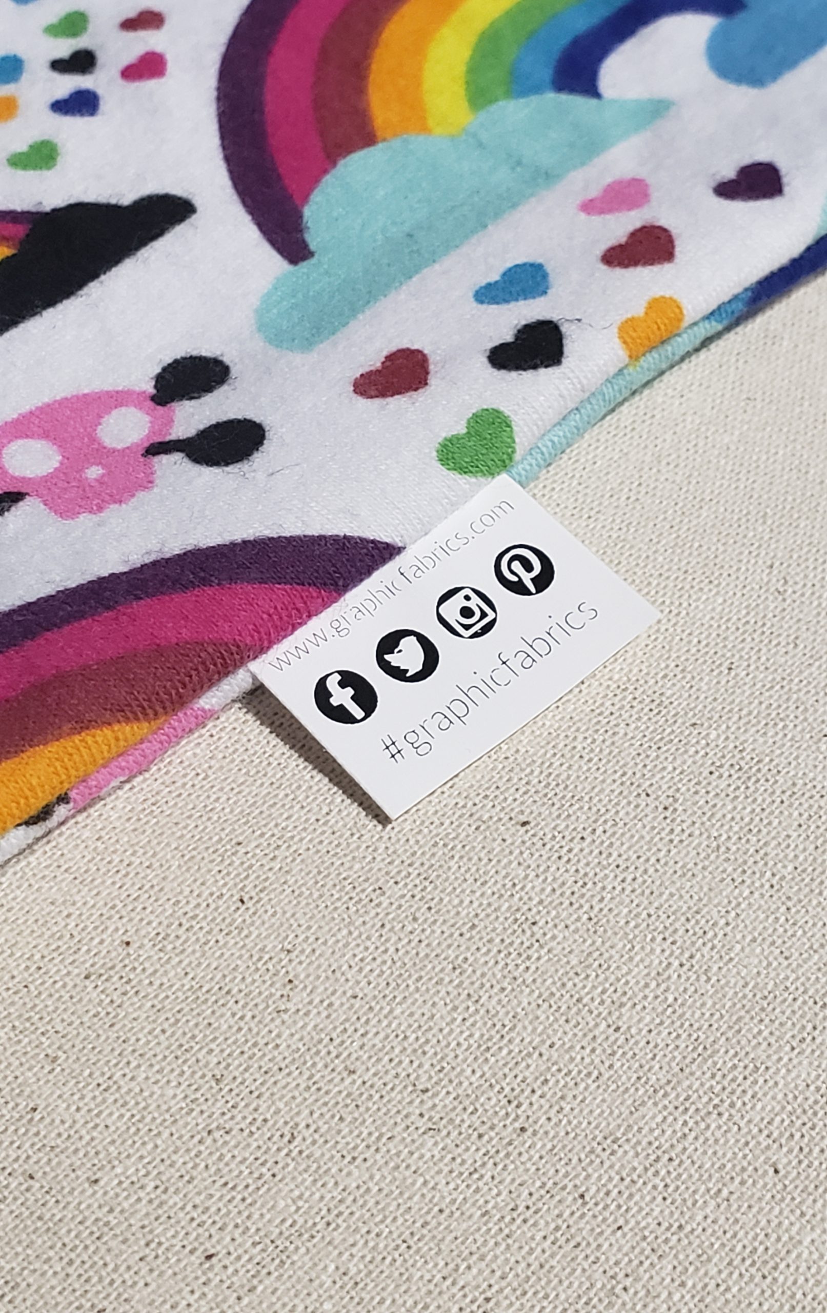 flat sew in thermal printed label