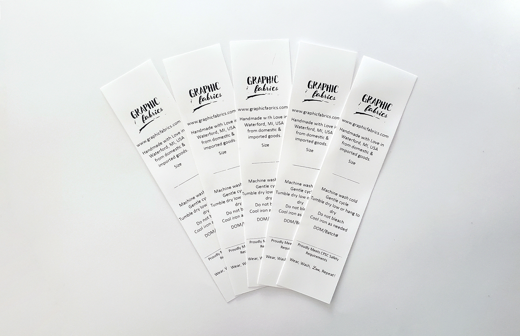 thermal printed care labels